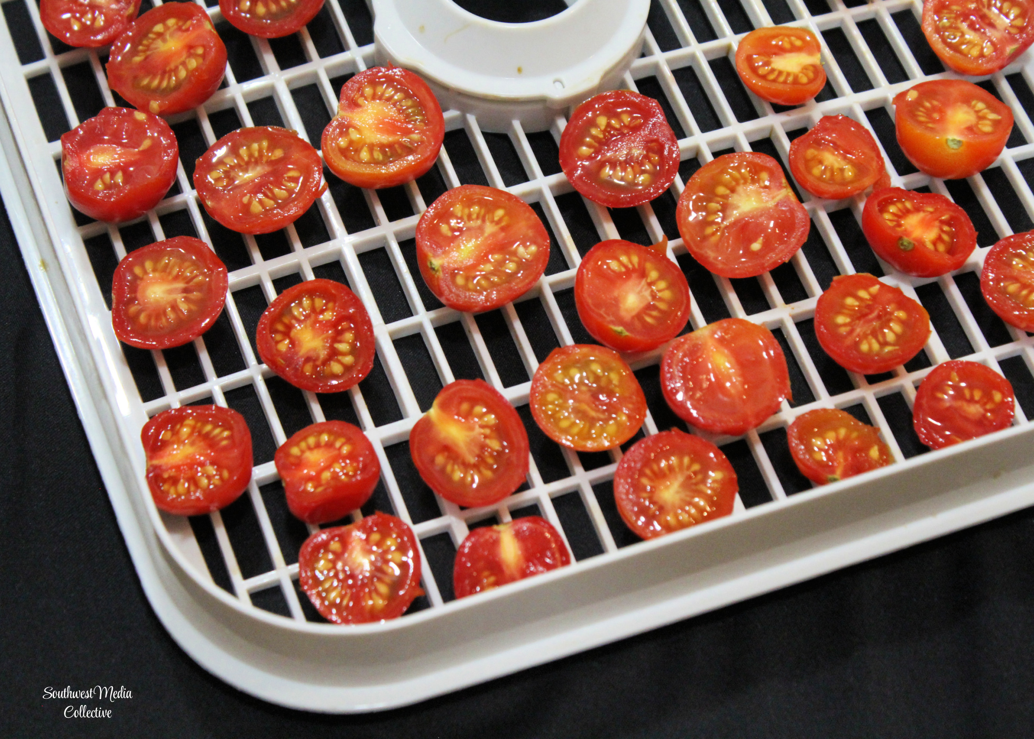 Step by step directions to help you dehydrate cherry tomatoes - the result is a tasty, burst of flavor that can be used in salads, wraps, bread and more!