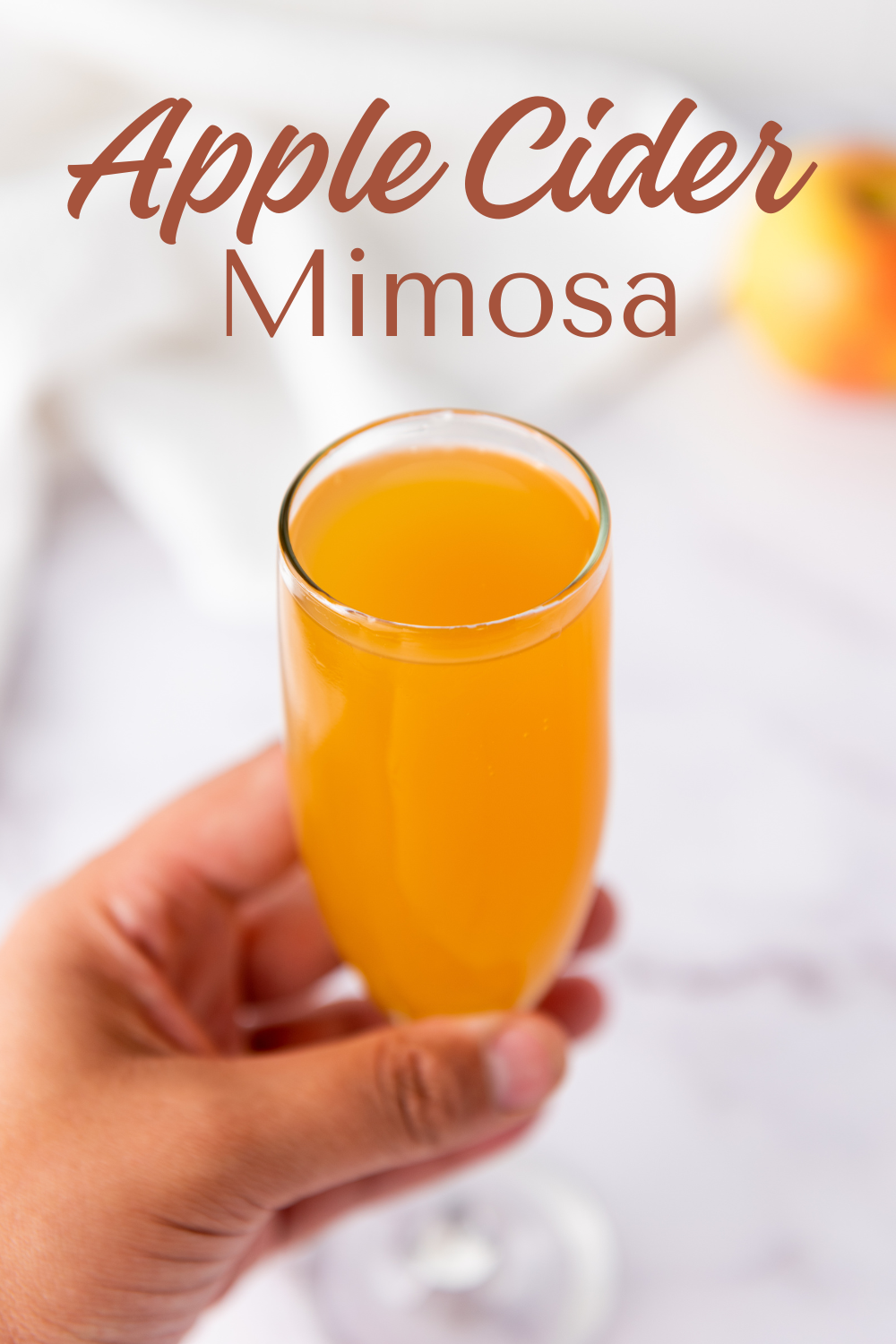 Get ready for your next holiday, birthday or get together with this easy 2-ingredient Apple Cider Mimosa!  It is the perfect way to relax after a long day or celebrate family and friends!