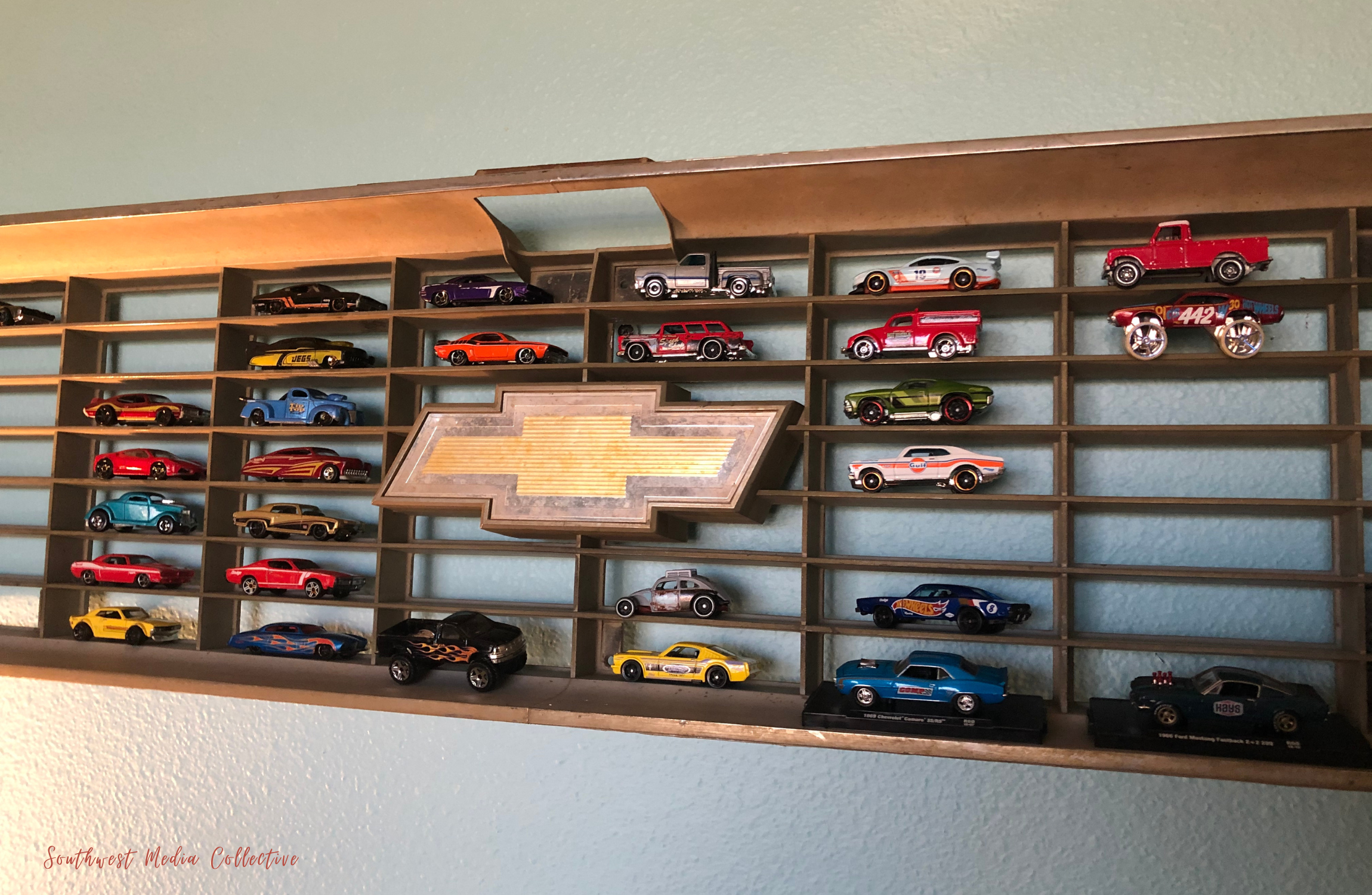 Have you priced a Hot Wheels Display lately? Look no further than an egg-crate grille from a 73-87 Chevy half-ton pickup. Use it to display your ever-growing Hot Wheels collection!