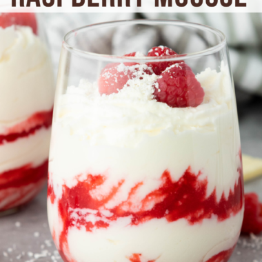 White Chocolate Raspberry Mousse in cups are the perfect dessert - and come together in less than 15 minutes with the most delicious ingredients that will have you aching for more!